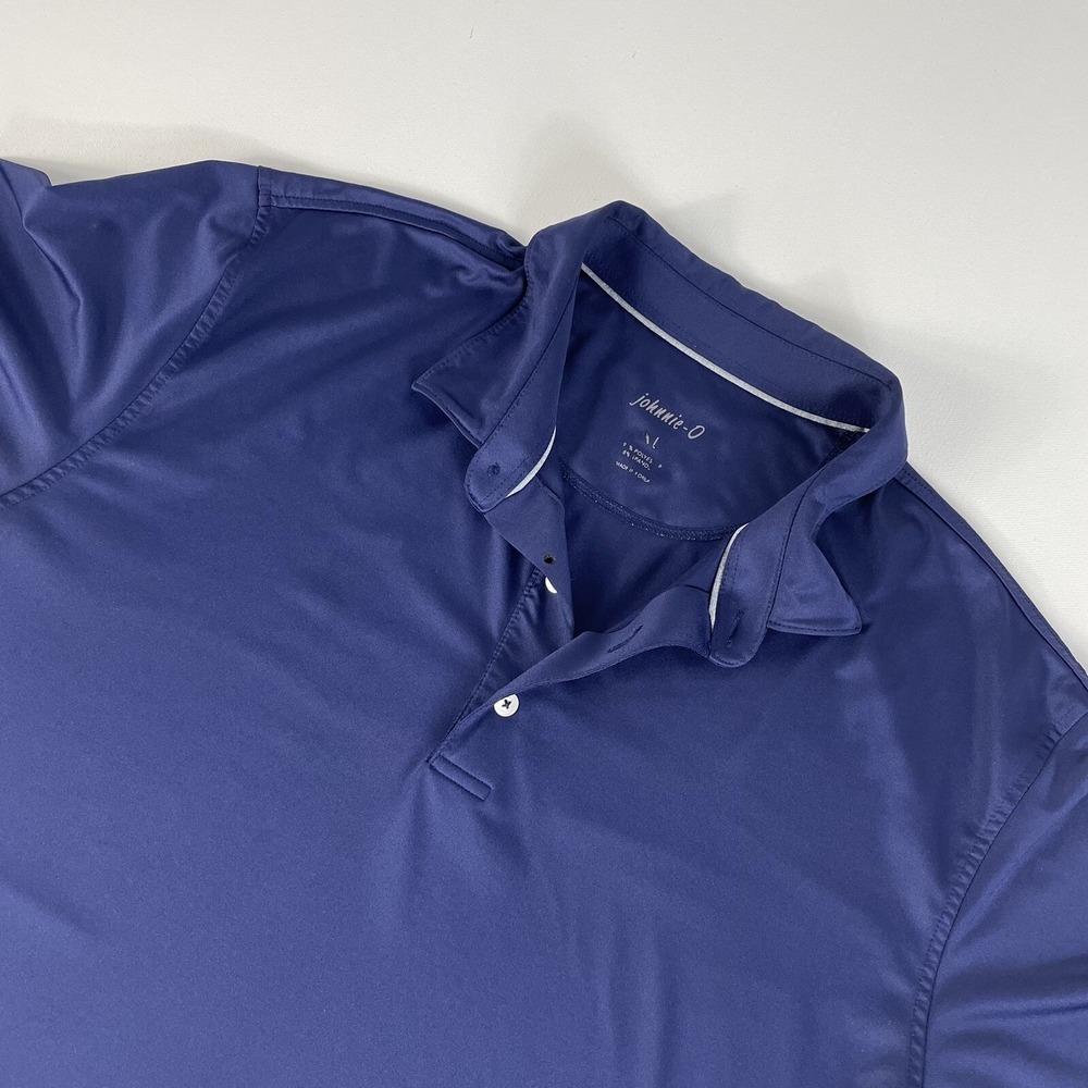 Johnnie O Polo Shirt Mens XL Blue Golf Performance Stretch Short Sleeve